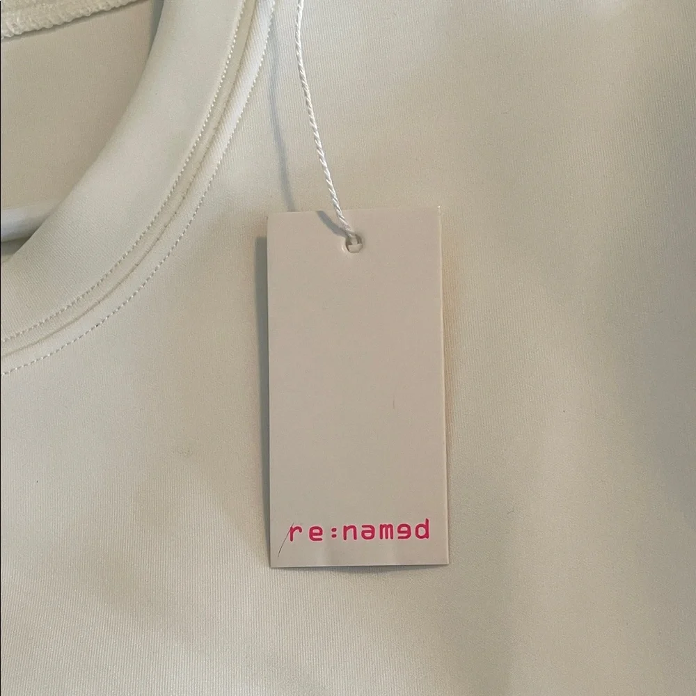re:named White Sweater with Blue and Purple Stripes